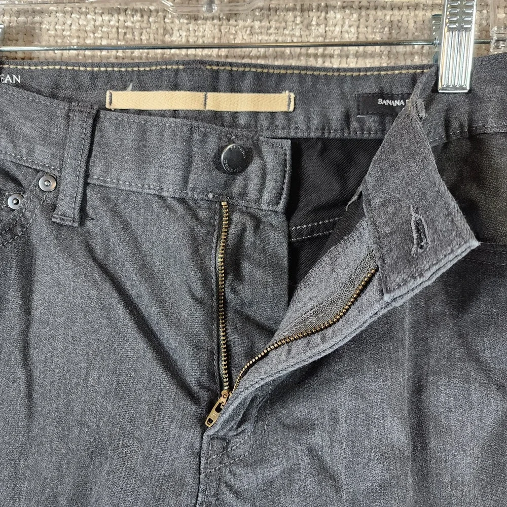 Banana Republic Travel Jean Slim Fit‎ Mens 32 (33x30) Charcoal Gray Stretch EUC
